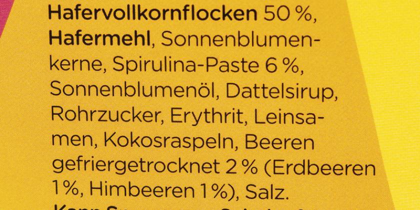 Spirulix Superfood Knuspermüsli Rote Beeren Zutatenliste