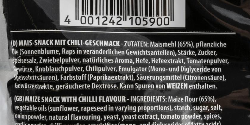 Chio Tortillas Hot Chili: die neue Zutatenliste.