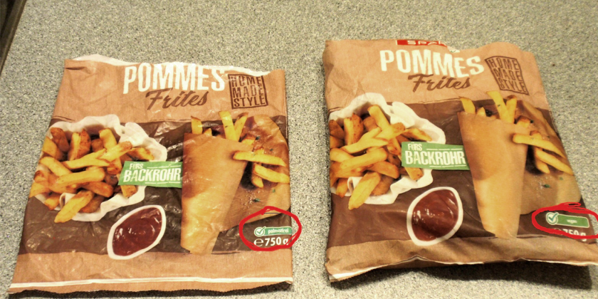 Spar Pommes Frites Homemade Style: Alte und neue Packung