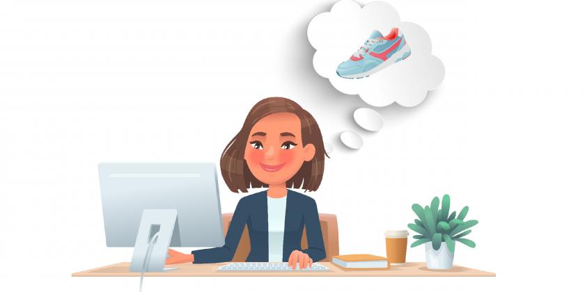 Kundin bestellt Ware im Onlineshop