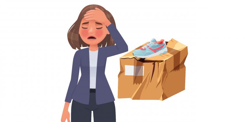 Ware ist mangelhaft, Schuh passt nicht