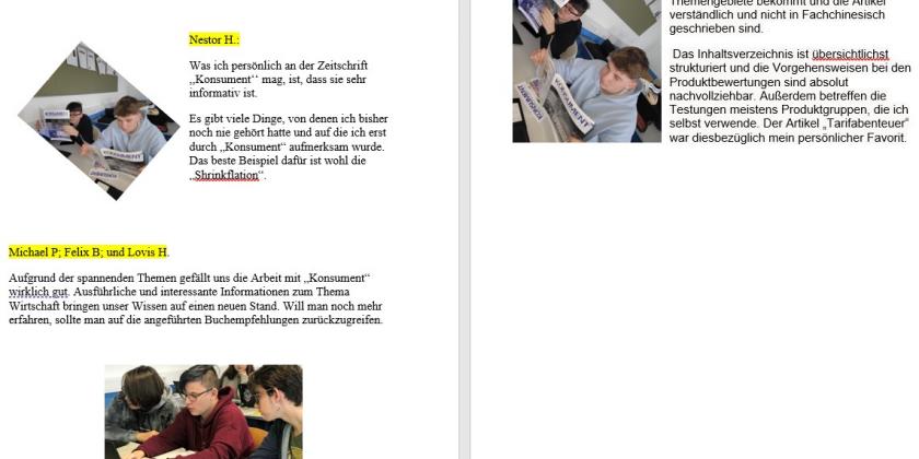 2 Word-Text-Seiten mit Fotos