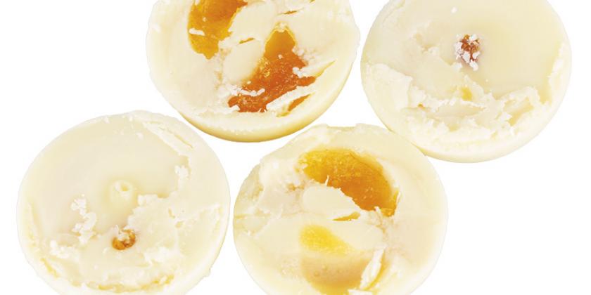 Billa Genusswelt Maracuja Kugeln die tatsächlich enthaltene Menge an Fruchtfüllte