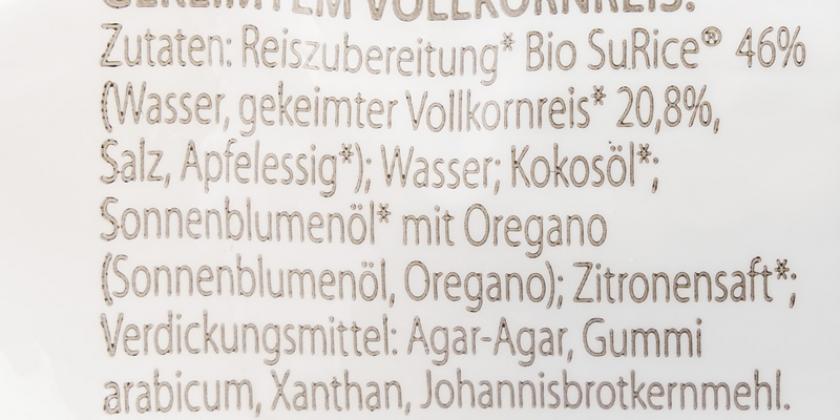 Mozzarisella Classic: ursprüngliche Zutatenliste