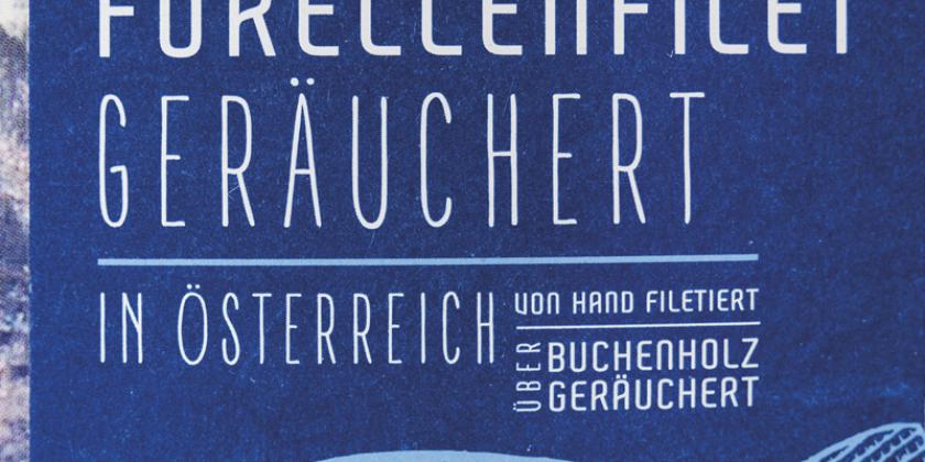 Billa immer gut Forellenfilet geräuchert, Auslobung &quot;in Österreich&quot;