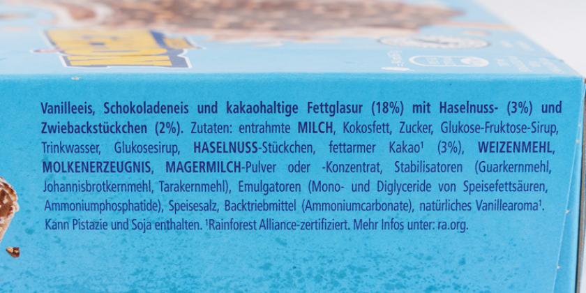 Eskimo Nogger: neue Zutatenliste