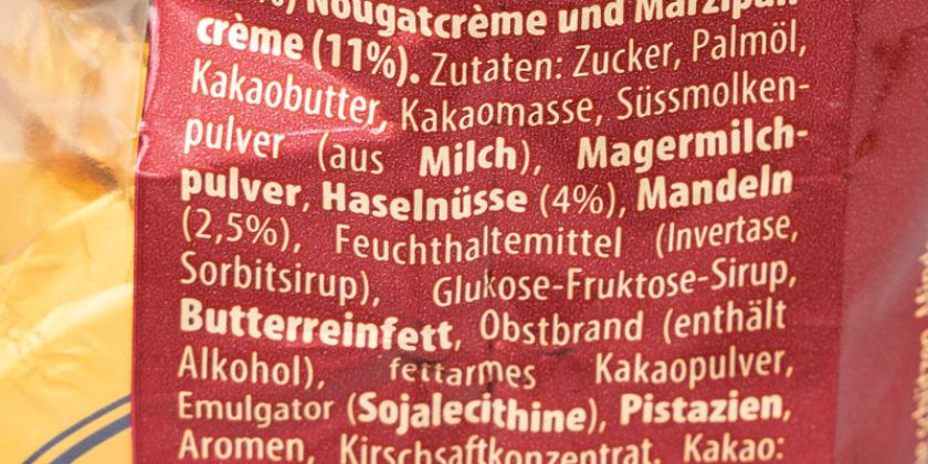 Mirabell Mozarttaler - Zutatenliste