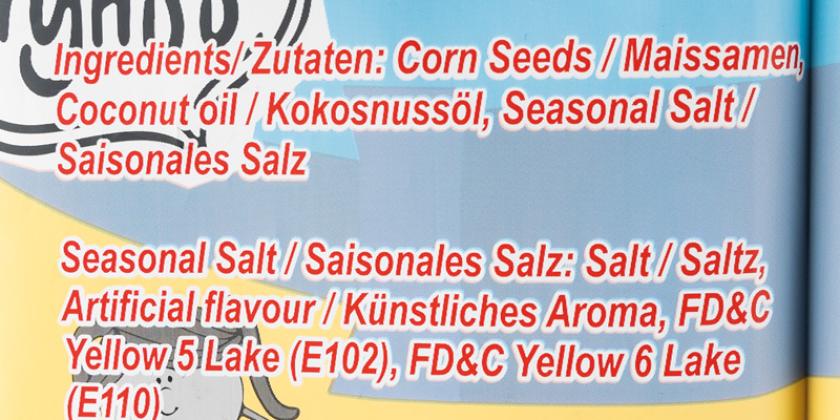 PopCorn Time Butter - Zutatenliste