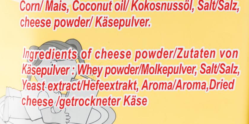 PopCorn Time Cheese - Zutatenliste