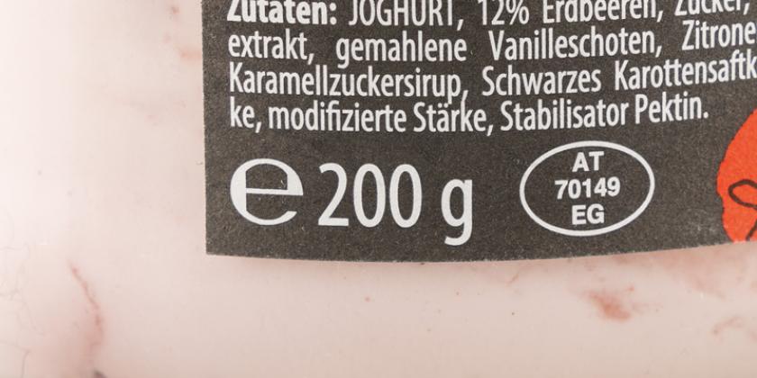 Schärdinger Greek Style Joghurt Vanille &amp; Erdbeere alte Gramm-Angabe mit 200 Gramm