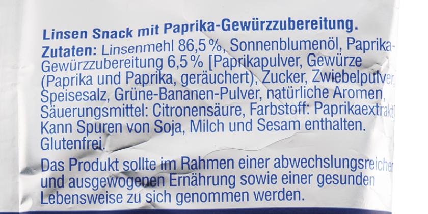 dm Sportness Protein Linsen Chips - Zutatenliste