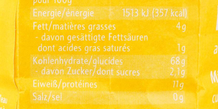 Demeter Campo Verde Goldhirse Nähwertangabe