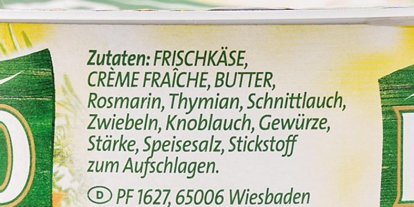 Bresso Wildkräuter - Zutatenliste