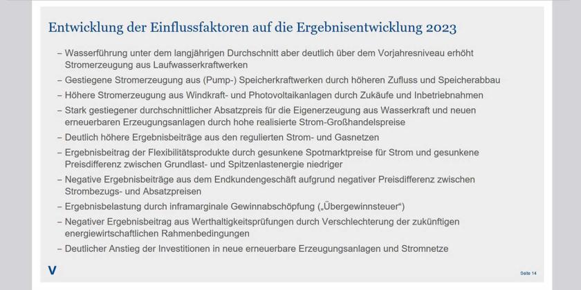 B ScrSh Verbund 5 Einflussfaktoren auf Geschäftsergebnis 2023 Bericht an Investoren 2024-08-19 170748 1540px Information für Investoren: Der Preis für selbst erzeugten billigen Strom aus Wasserkraft ist stark gestiegen