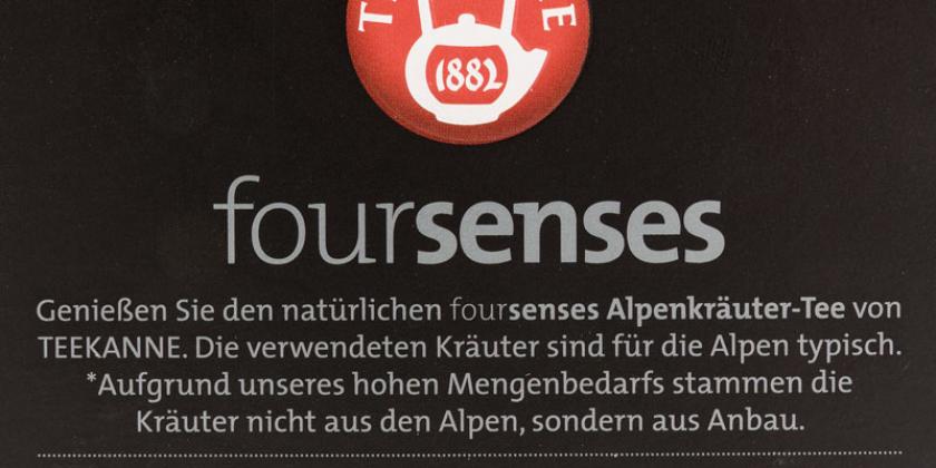 Teekanne Foursenses  - Auslobung Herkunft