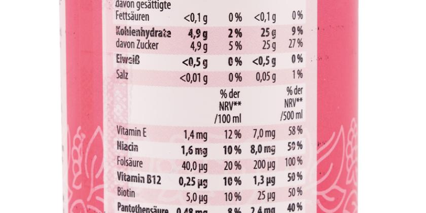 Billa Vitamin Water Himbeere - Nährwerte