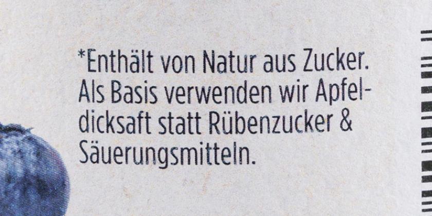 Gewußt wie Bio Heidelbeer Sirup - Auslobung "Enthält von Natur aus Zucker"
