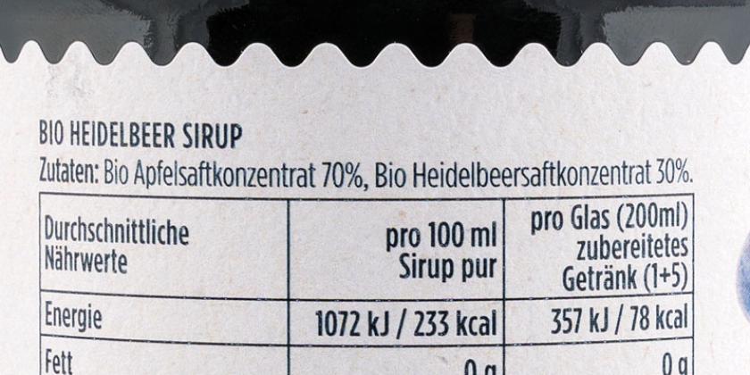Gewußt wie Bio Heidelbeer Sirup - Zutaten