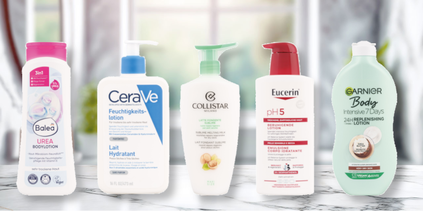 Test beste bodylotion - Gruppenbild eins unserer Testkandidaten