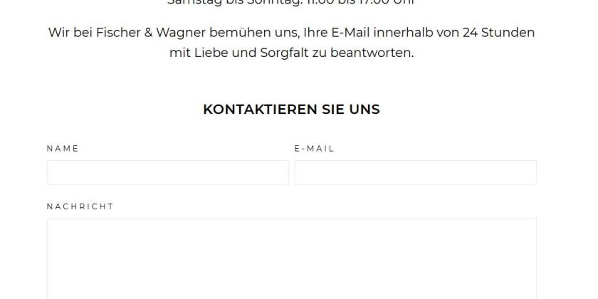 Screenshot der Eingabemaske des Webshops fischerundwagner.de