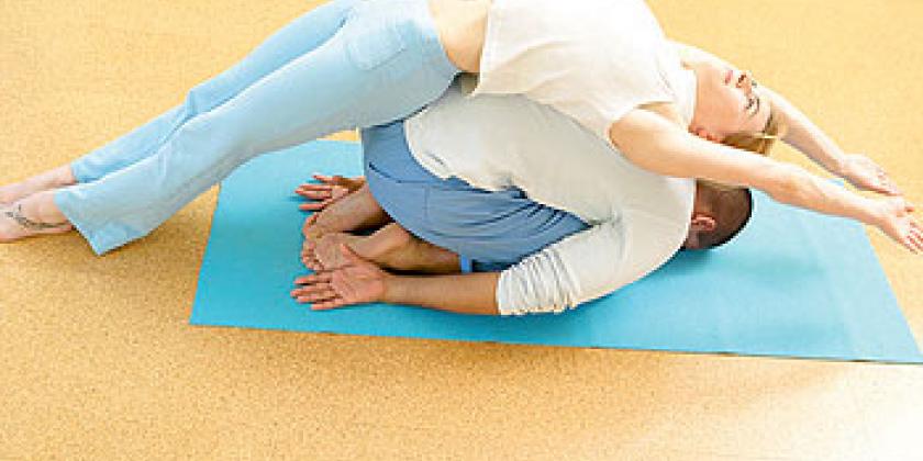 Yoga Übung Frau Mann