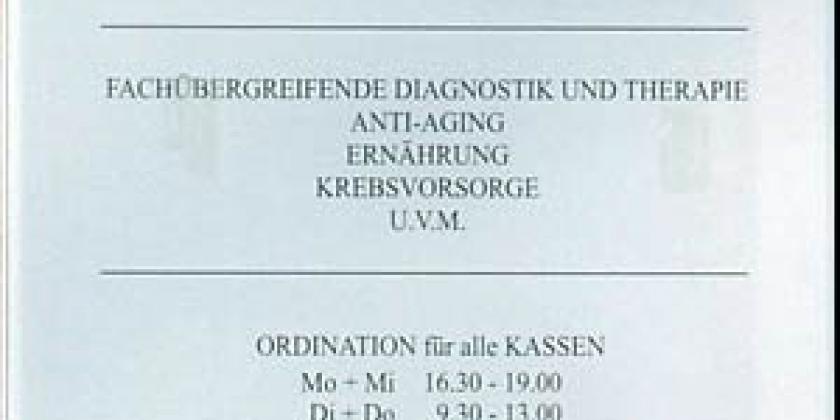 Bioresonanz Epp-Frühstück Ordinationstafel