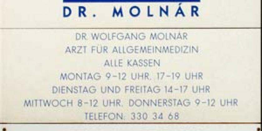 Bioresonanz Molnar Ordinationstafel