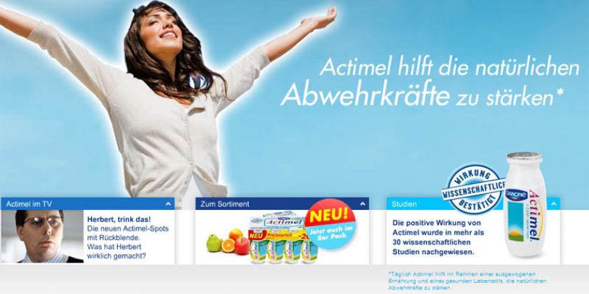 B Actimel Werbung 2010-05 800px Actimel-Werbung: Rückschlag vor der europäischen Lebensmittelbehörde (Bild: Screenshot Actimel/Danone)