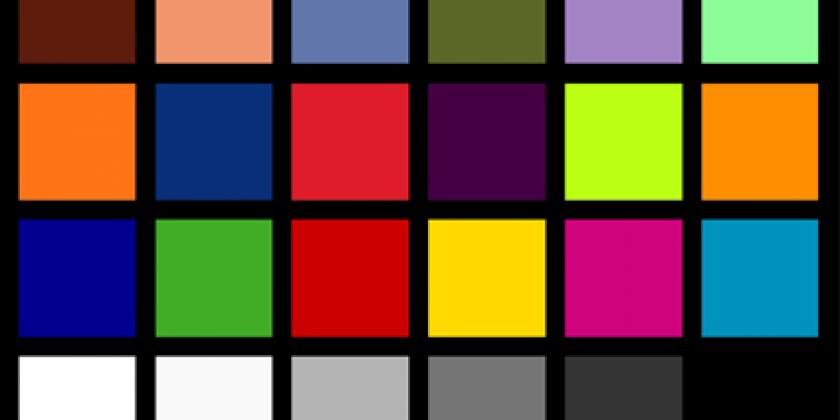 B Testblatt zur Bildschirmeinstellung (7) Testblatt zur Bildschirmeinstellung: Farbtablelle (Bild: colour-science.com)