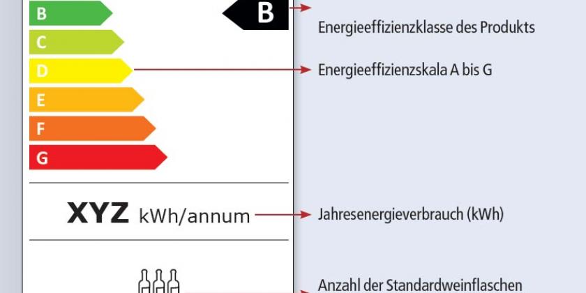 Energielabel NEU - Weinlagerkühlschrank