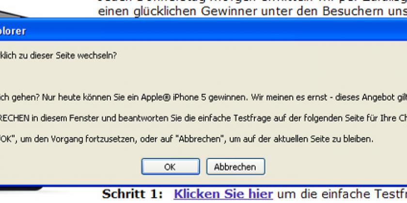 Sogar beim Verlassen der Website wird man nochmals ausdrücklich auf das Gewinnspiel hingewiesen und gebeten die restlichen Fragen zu beantworten. (Screenshot/VKI)