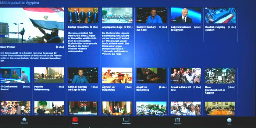 Mediatheken (hier die TV-Thek des ORF) lassen sich über die jeweilige App aufrufen und bieten meist eine große Auswahl an Videos. (Bild: VKI/E. Würth)