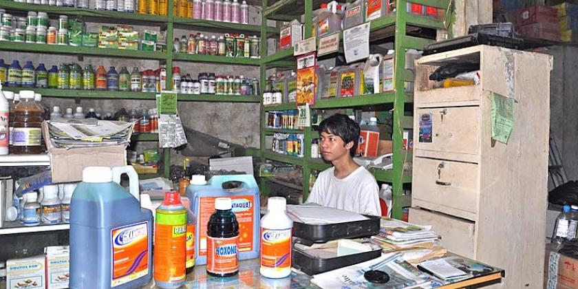 Krebsfördernde Pestizide werden in vielen Shops Südostasiens angeboten. (Bild: DanWatch)