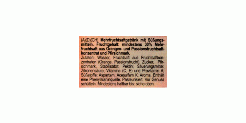 Inhaltsangabe: Fruchtgetränk von Bravo (Foto: VKI)