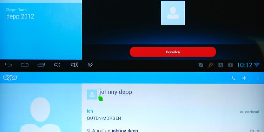 Das Telefonieren mittels Skype funktionierte in unserem Kurztest allerdings nicht. Die Verbindung wurde beim Wählvorgang immer wieder abgebrochen. (Bild: VKI/E. Würth)