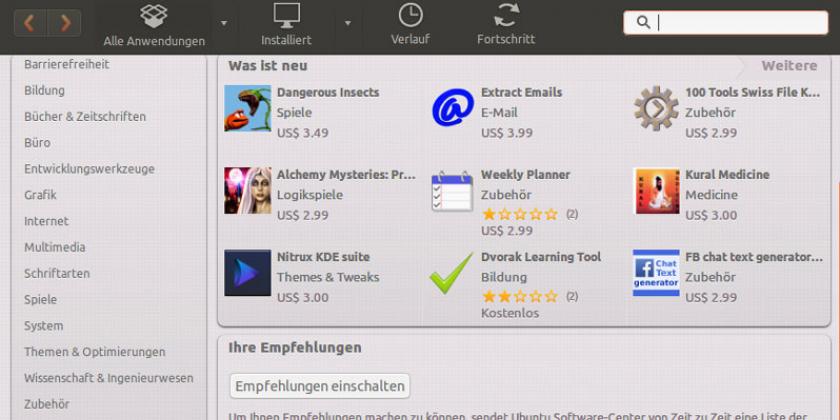 B Umstieg auf Linux - Software-Center 800px Umstieg auf Linux - Software-Center: Zusätzliche Software installieren (Bild: VKI-Screenshot)