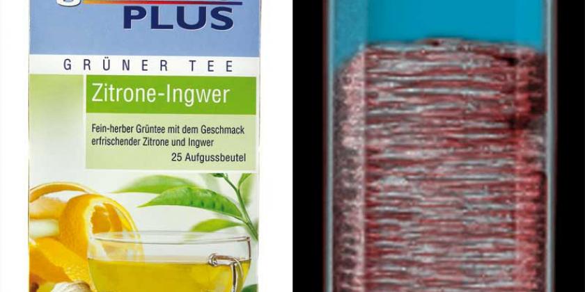 B Verpackungsärger Mogelpackungen 2013-01 15 DM Das gesunde Plus Das gesunde Plus von DM: Tee sei ein Naturprodukt, daher könne das Volumen variieren (Foto: VKI/E.Würth)
