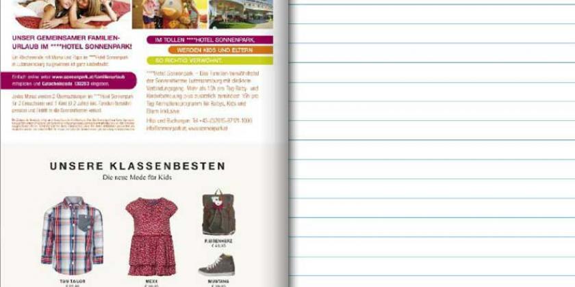B Werbung im Mitteilungsheft 8 800px Werbung im Mitteilungsheft: Hotel Sonnenpark, Zalando (Bild: Screenshot)