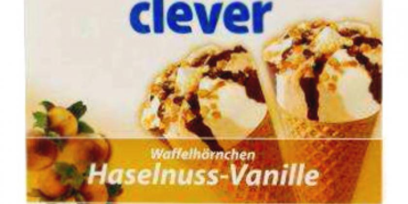 Waffelhörnchen Haselnuss-Vanille von Clever (Bild: VKI, Schreiner)
