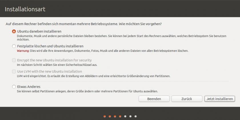 B Umstieg auf Linux - Schritt 3 800px Umstieg auf Linux - Schritt 3: Ubuntu parallel zu Windows XP (Bild: VKI-Screenshot)