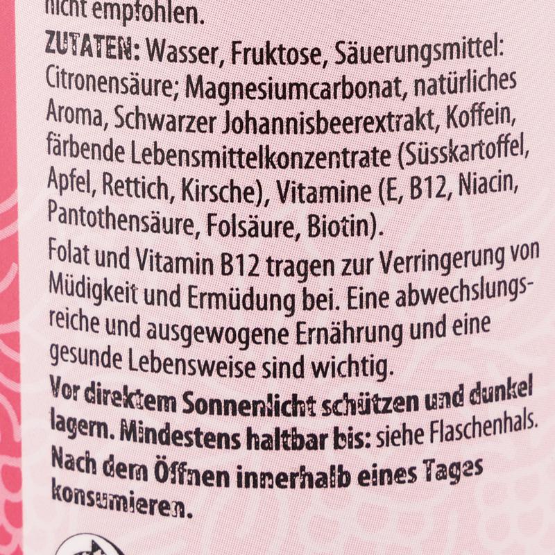 Billa Vitamin Water Himbeere - Zutaten