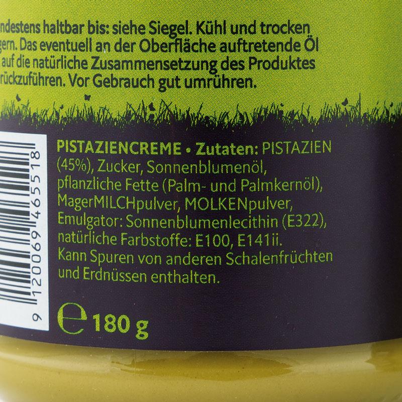 Ursprüngliche Zutaten, grün-schwarzer Aufkleber auf der Produktrückseite