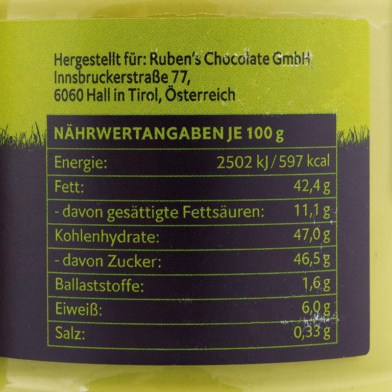 Neue Variante Nährwerte, gün-schwarzer Aufkleber auf der Produktrückseite