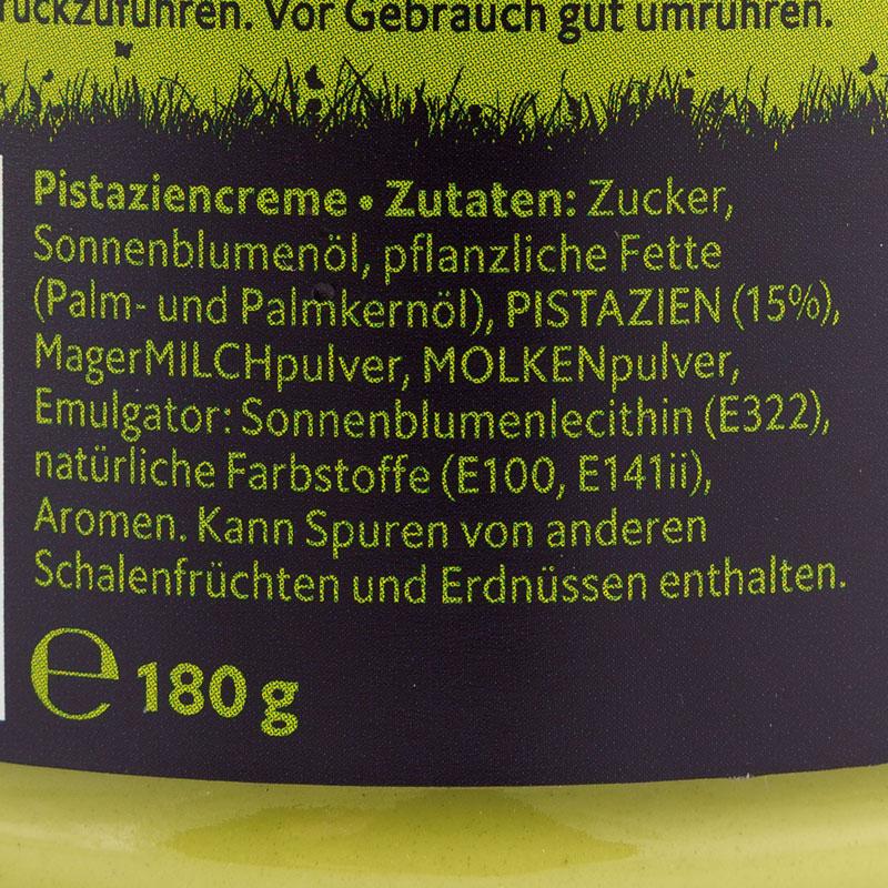 Zutaten auf der neuen Variante, grün-schwarzer Aufkleber