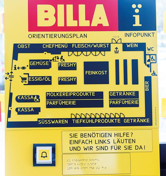 Ein Plan des Geschäftes in Blindenschrift (Foto: REWE)