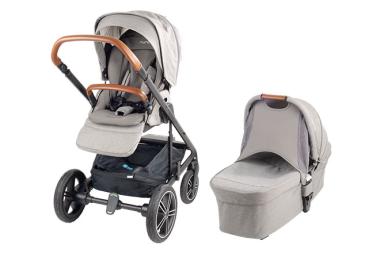 Kombikinderwagen mit Sitz und daneben Liegewanne