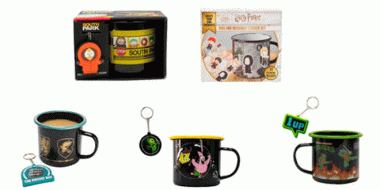 5 Häferl mit Motiven von Harry Potter, South Park, SpongeBob und den Ninja Turtles