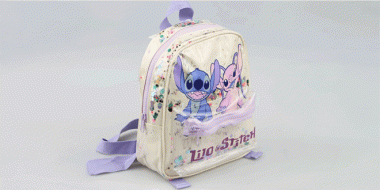 Heller Rucksack mit Aufdruck der Disney-Figuren Lilo & Stitch