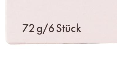 Billa immer gut Macarons jetzt mit ergänzter Anzahl von 6 Stück auf der Packung, rosa Hintergrund