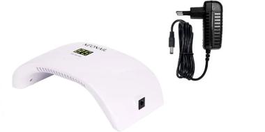 weiße LED-Nagellampe mit schwarzem Netzteil